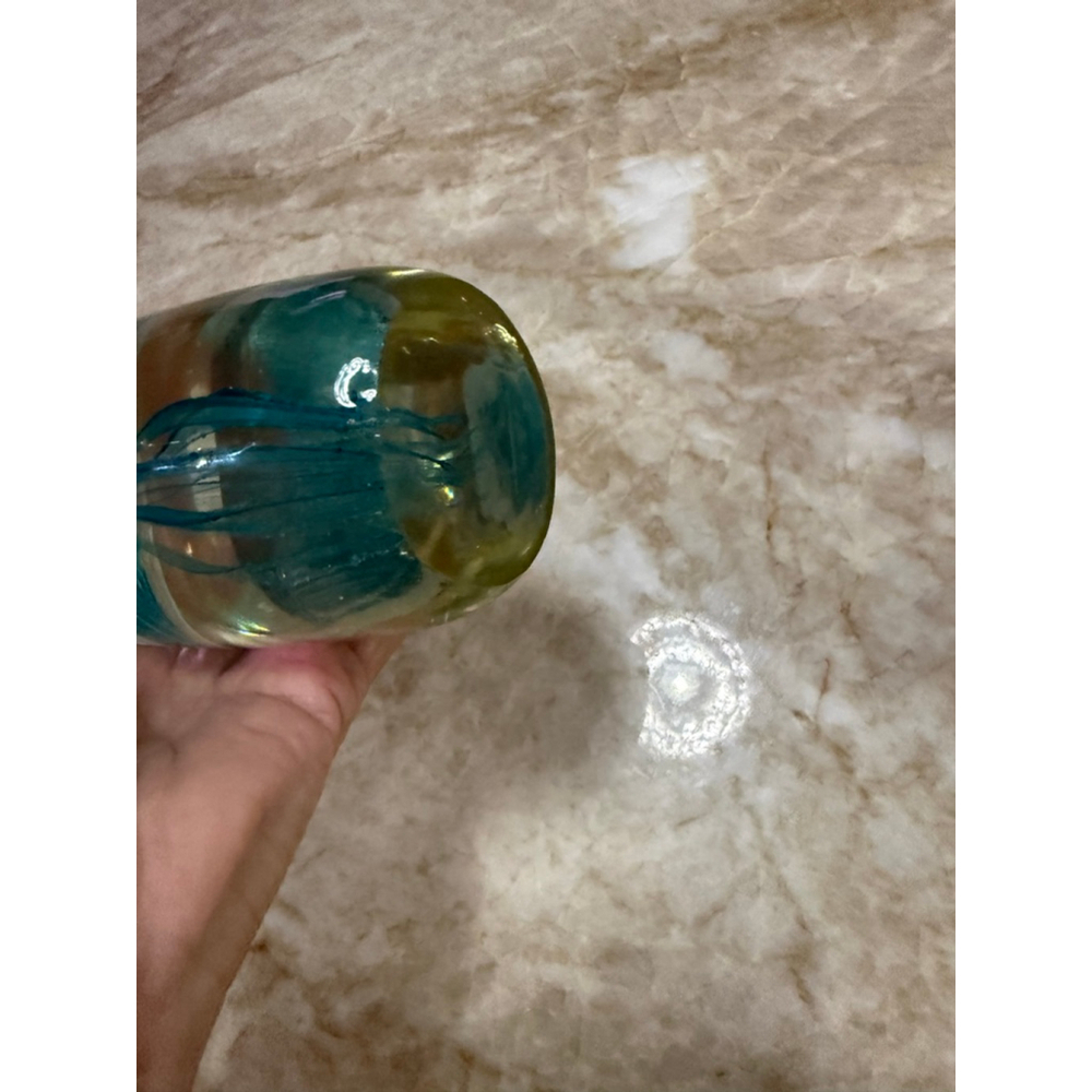 Blue Clear Glass Jellyfish paperweight sculpture - Picture 3 of 6